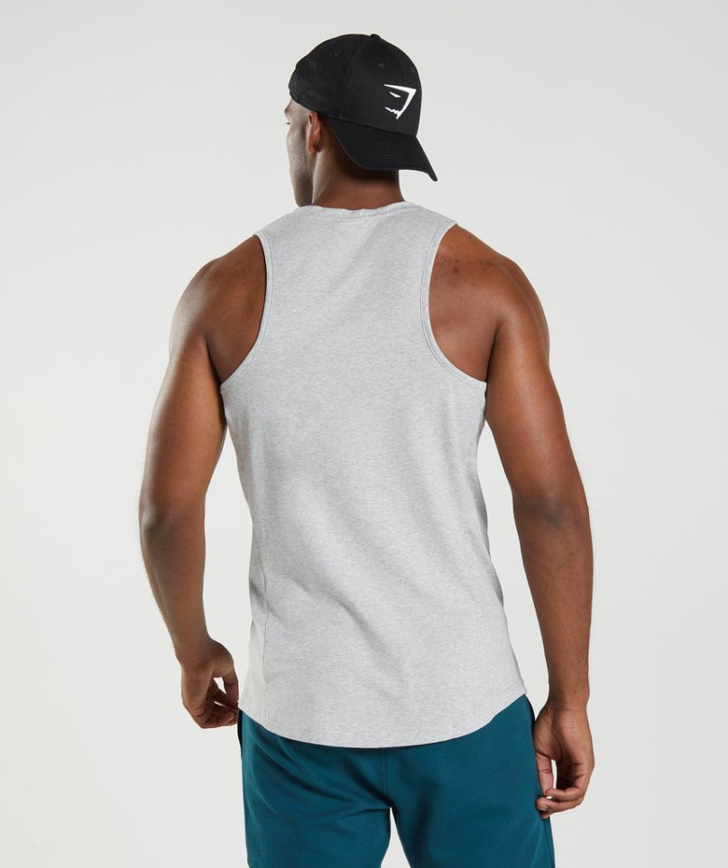 Men's Gymshark React Tanks Light Grey | NZ 0AGLQJ